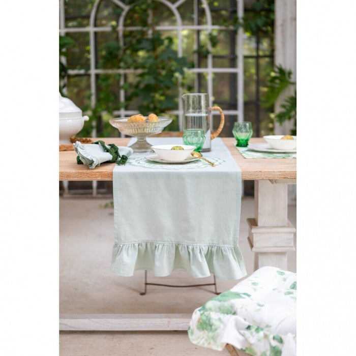 TABLE RUNNER WITH FRILL